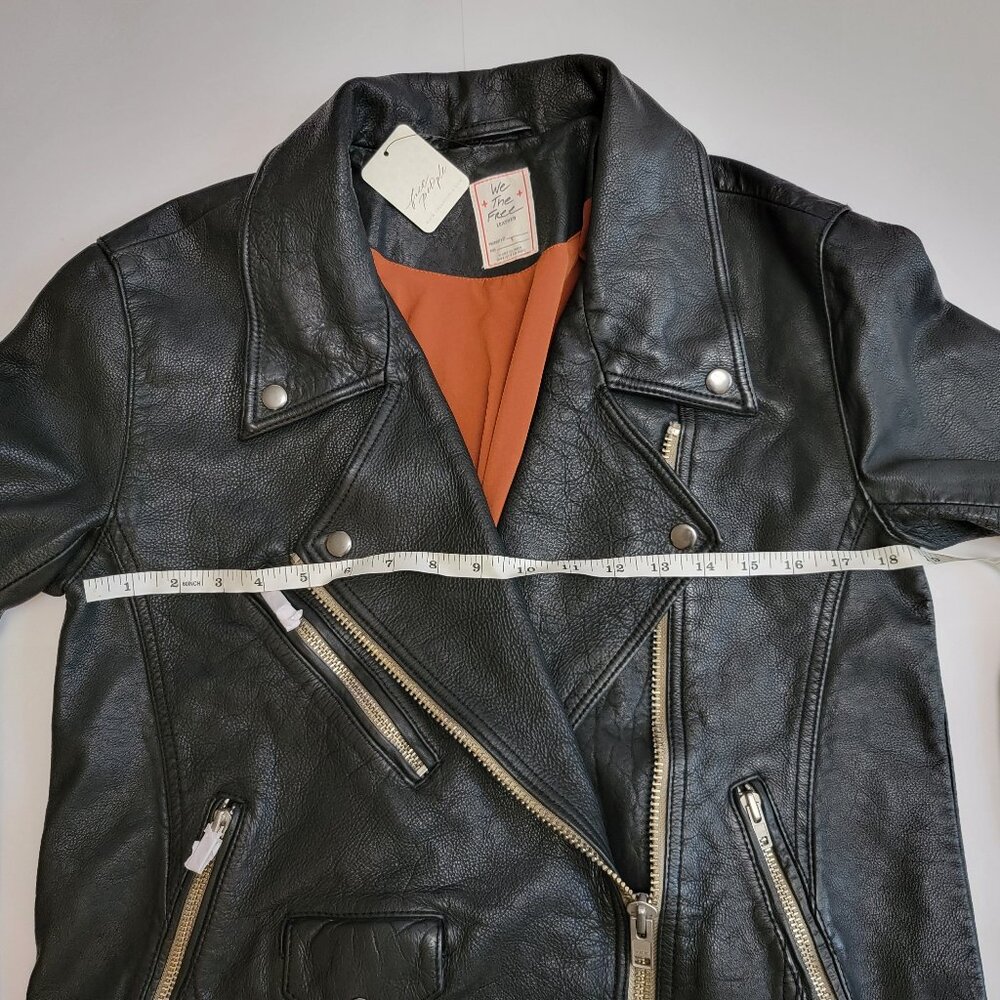 Free People Black Leather Moto Jacket - Picture 14 of 15